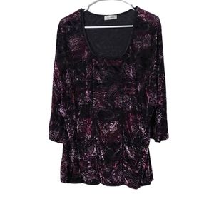 Dress Barn black and pink floral print blouse. Plus size XXL